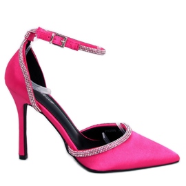 Sapatos de salto alto com zircões Conway Fuchsia rosa