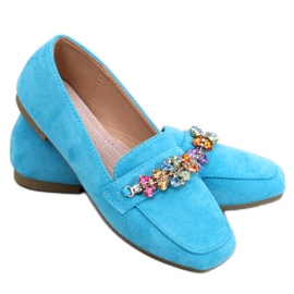 Mocassim azul Davitian com zircônias cúbicas