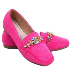 Mocassim Davitian Strass Fúcsia rosa