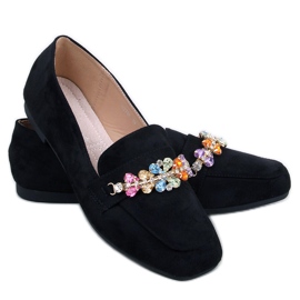 Mocassim preto com strass Davitian
