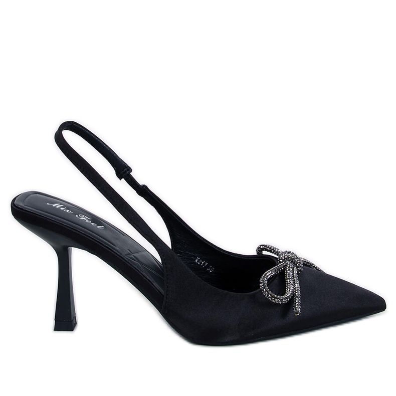 Sapato de salto aberto Hannah Black preto