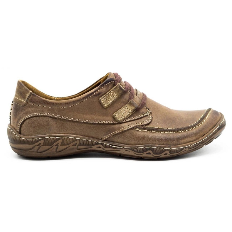 KOMODO Sapatos masculinos de couro 583 marrom castanho