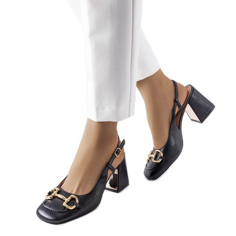 Sandália preta de salto alto Parrish. preto