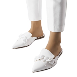 Sandália branca elegante com corrente da Patenaude branco