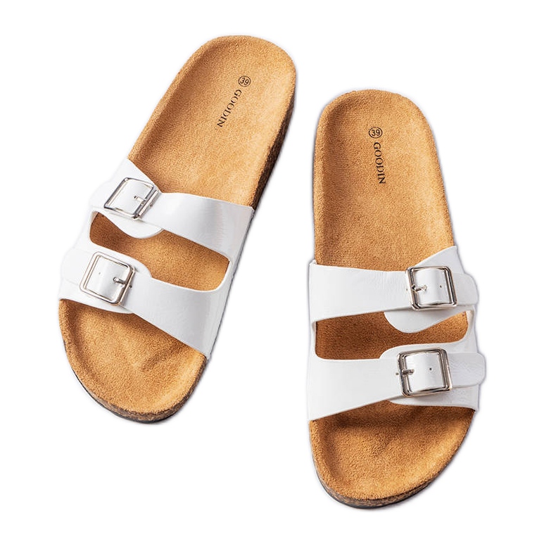 Sliders de sola de cortiça branca Cincinna branco