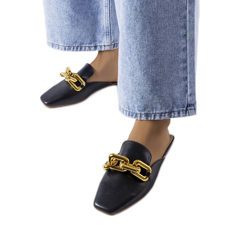 Sliders pretos com corrente Hickory