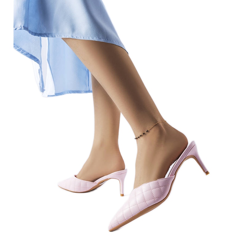 Chinelos acolchoados rosa Lambert