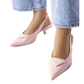 Sandália salto baixo rosa Gougeon Sandália salto baixo rosa Gougeon