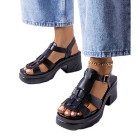 Sandália salto agulha preta Sunset preto Sandália salto agulha preta Sunset preto