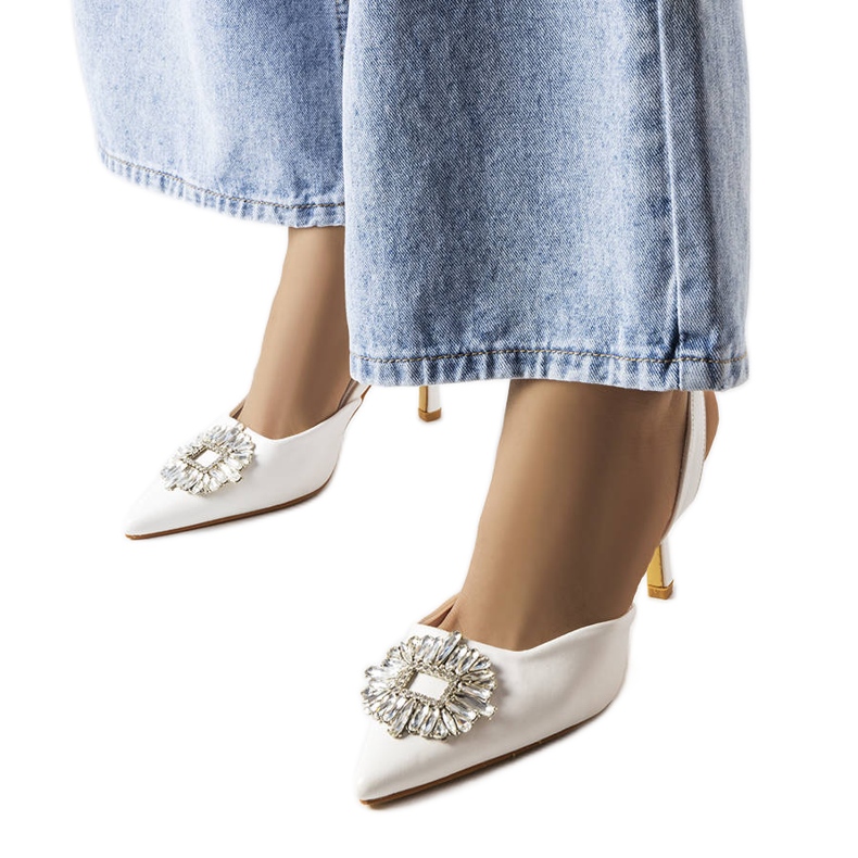 Sapatos de strass brancos Moïse