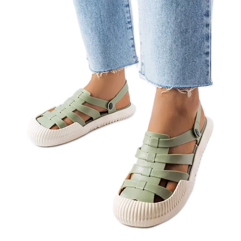 BM Sandálias de borracha verde Canton