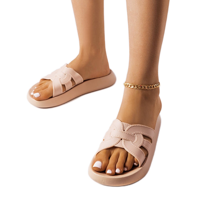 Chinelos de borracha bege da Coudert