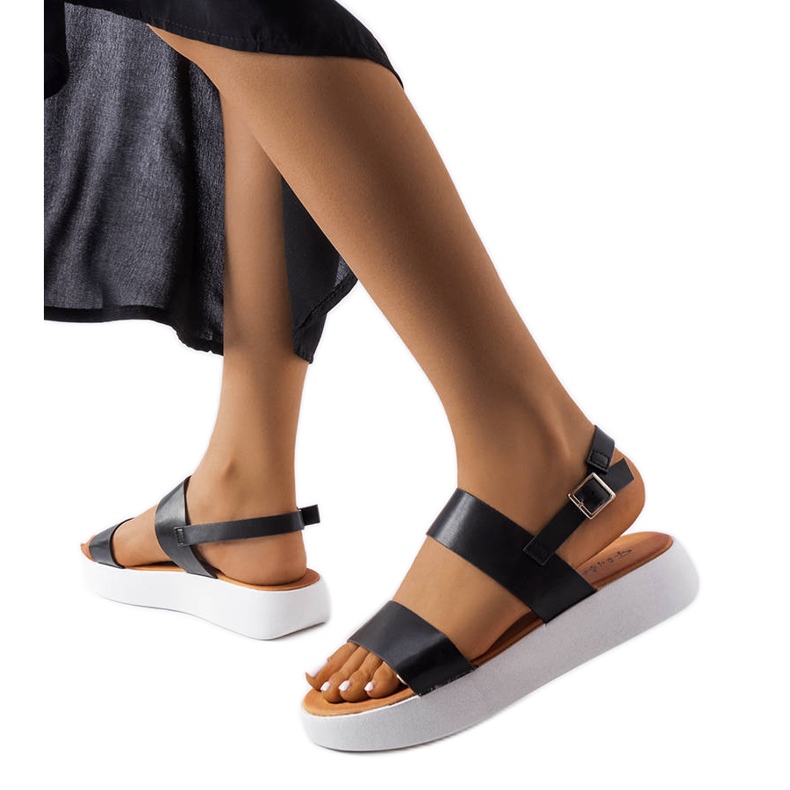 BM Sandália plataforma preta, Isaac. preto