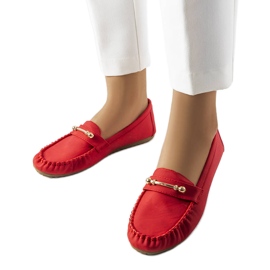 Mocassim vermelho com acabamento fosco da Sorel