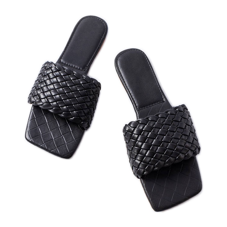 Slides de tecido preto folha de ouro