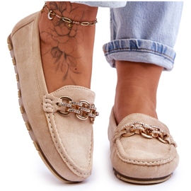 Mocassins Femininos de Camurça Bege Sorento