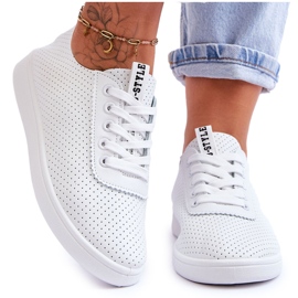 Women's Openwork Lace -Up White Sneakers branco Women's Openwork Lace -Up White Sneakers branco