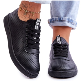 Tênis Feminino Openwork com Cadarço Preto Carinel branco
