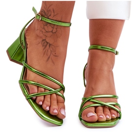 Sandálias da moda com salto alto verde Felisa