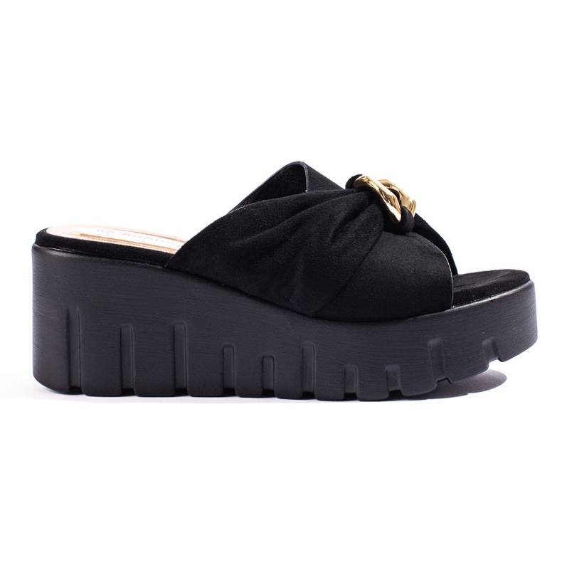 Sandália de salto alto preta, Shelovet. preto