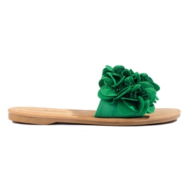 Chinelos de mulher verdes com flores Shelovet Chinelos de mulher verdes com flores Shelovet