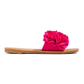 Chinelos rosa de mulher com flores Shelovet