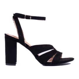 Sandália preta com bloco Shelovet preto