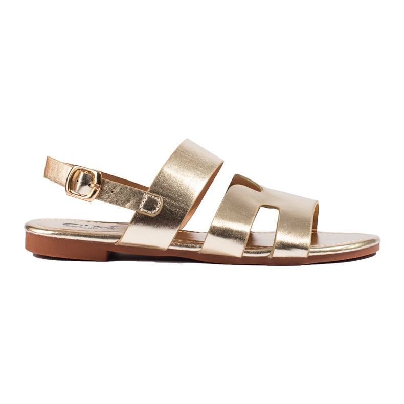 Shelovet sandália rasa dourada dourado