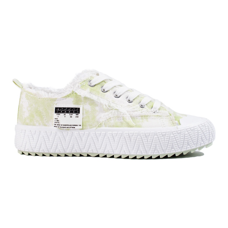 Tênis plataforma branco e verde Shelovet
