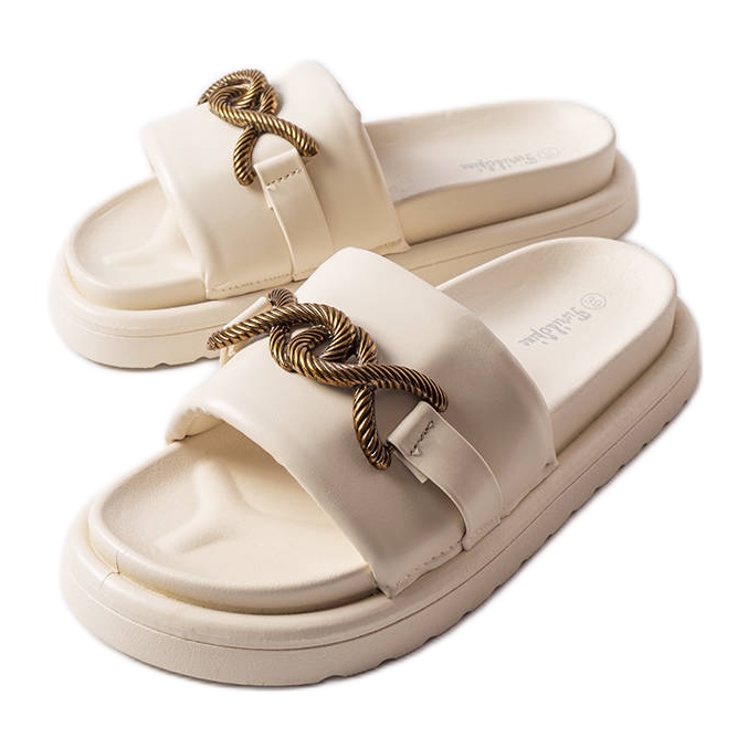Sandália plataforma bege Frédérique