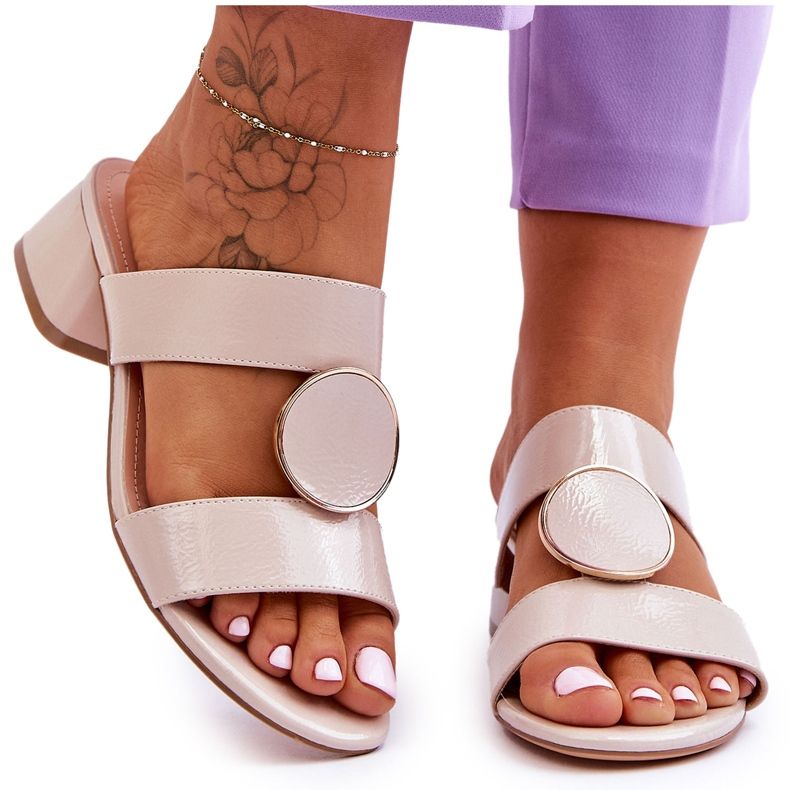 Elegante Salto Alto Sergio Leone KL310 Bege