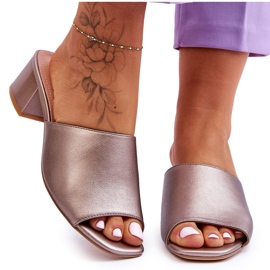 Chinelos lisos elegantes Sergio Leone KL317 prata escura marrom