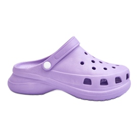 PG2 Crocs Foam Mules com solado grosso Katniss roxo