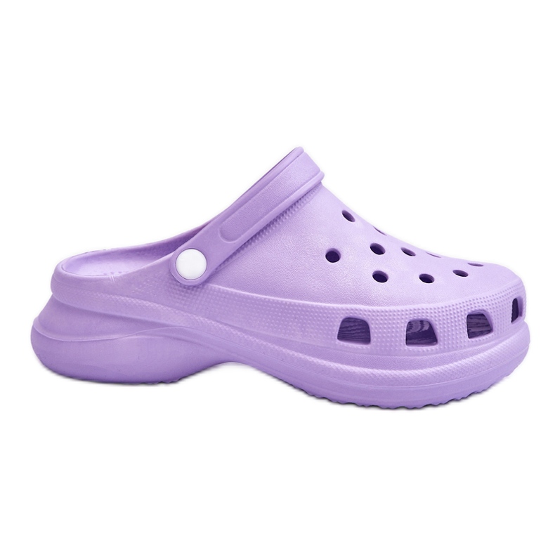PG2 Crocs Foam Mules com solado grosso Katniss roxo tolet