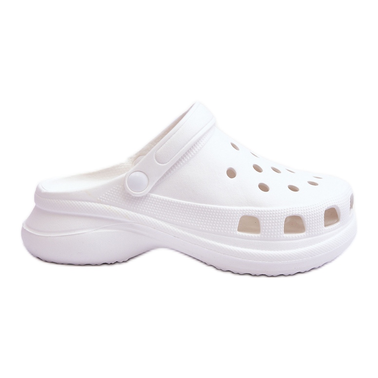 PG2 Foam Slides Crocs em uma sola grossa Katniss branco