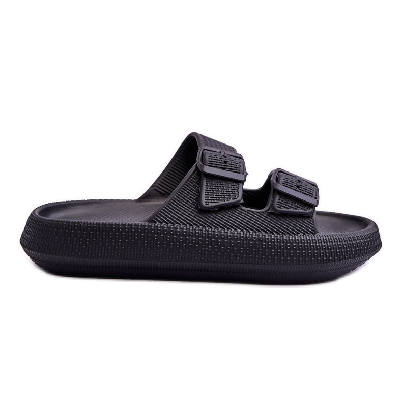 Chinelos femininos de espuma com listras pretas Sharmen preto