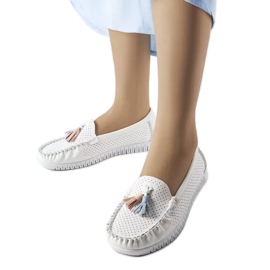 Mocassim de couro branco Maryville