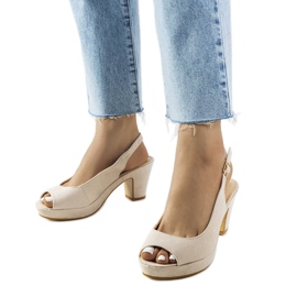 Sandália bloco bege, Dionne