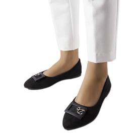 BM Bailarinas pretas decoradas com strass da Fleming preto