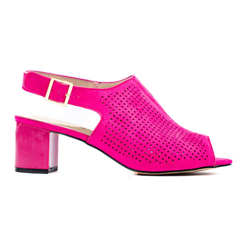 Sandálias femininas vazadas em camurça fúcsia Shelovet rosa