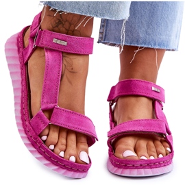 Sandálias de camurça com velcro Big Star LL276012 Rosa