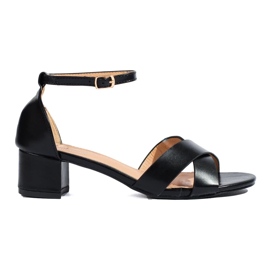 Sandália preta de salto baixo, Shelovet preto