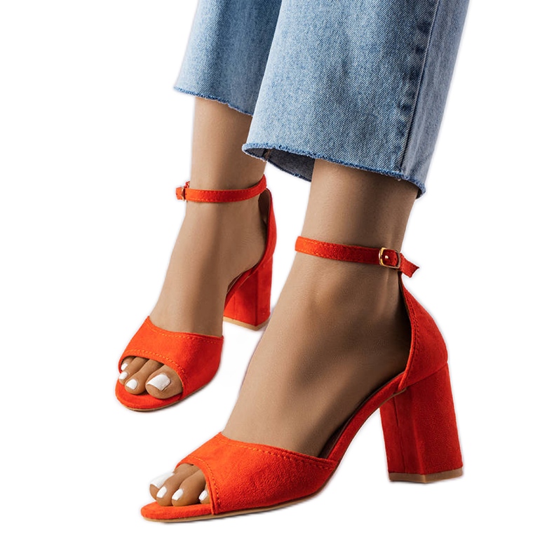 Sandália bloco laranja Diasha