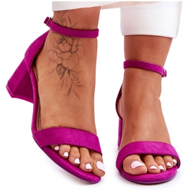 FB1 Sandália de camurça com salto baixo roxo Quincy