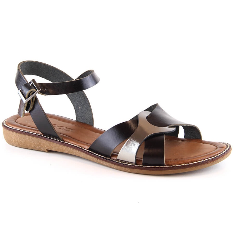 Sandálias rasas pretas de mulher Potocki RS64012 preto