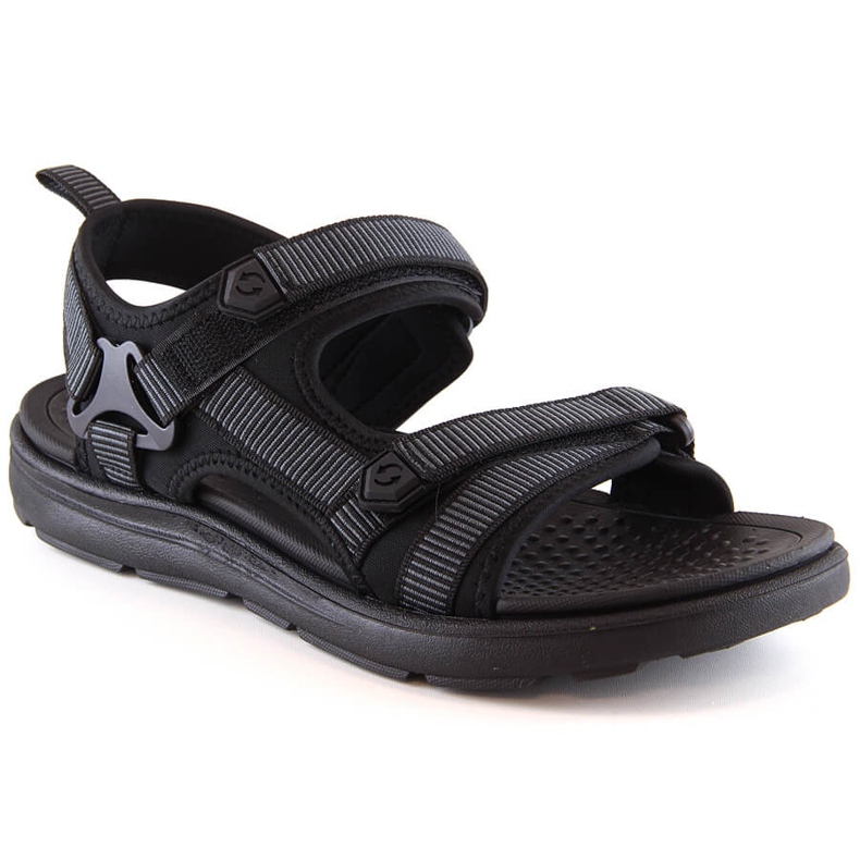 Sandálias de homem News 5623 pretas com velcro preto
