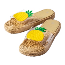 Chinelos transparentes com decoração Foddie incolor