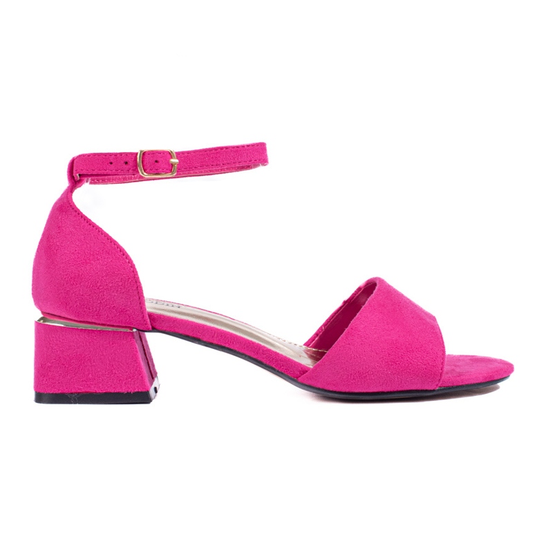 Sandália de salto baixo rosa Shelovet