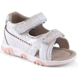 Sandália branca Miss Jr EVE429 com velcro branco