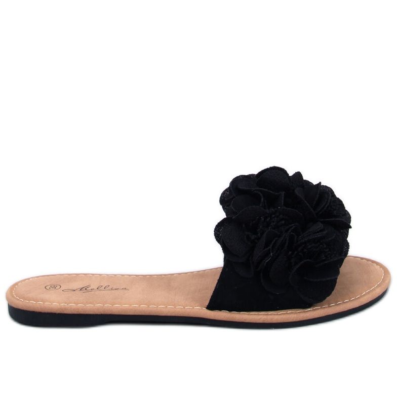 Chinelos florais Corey Black preto